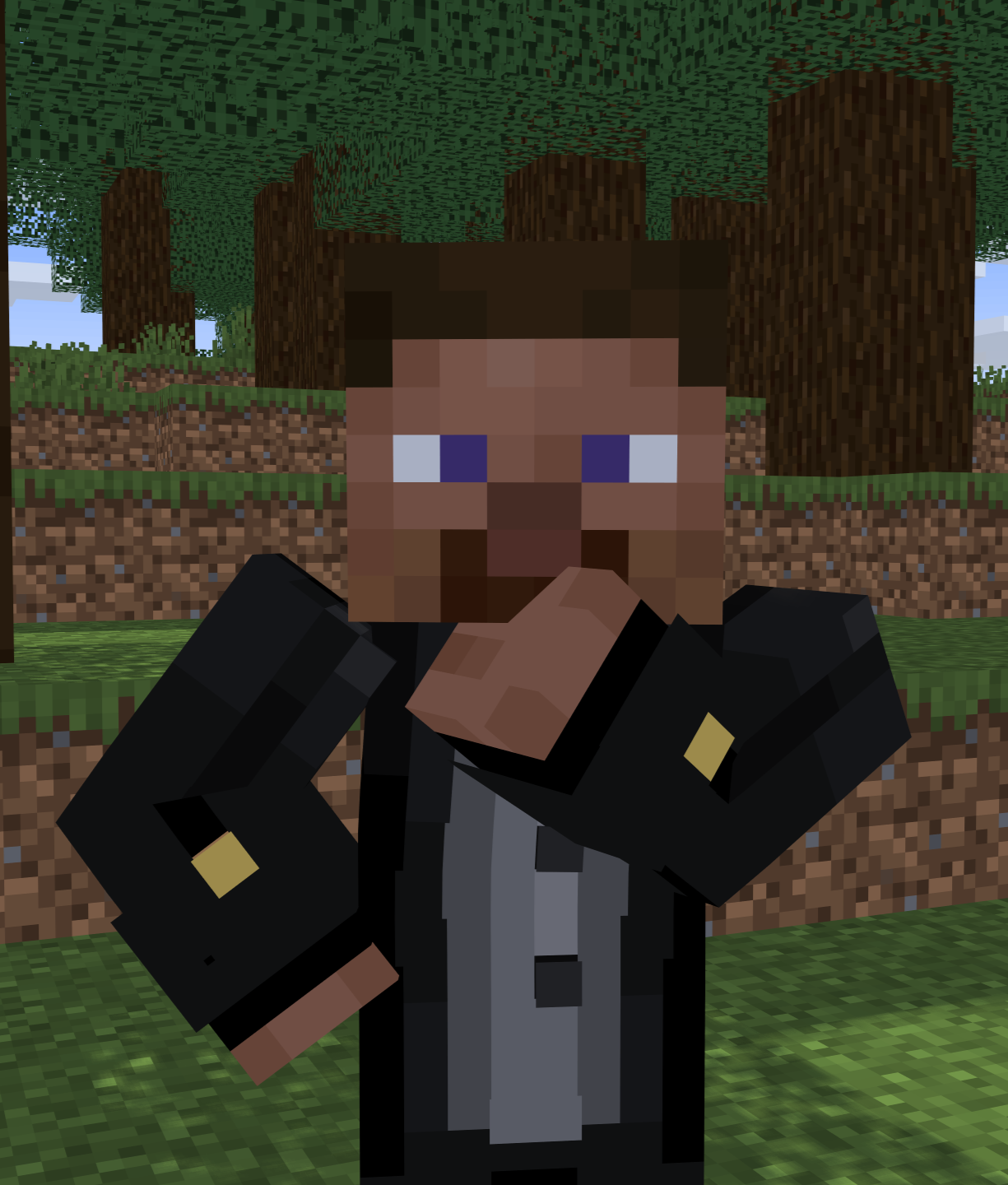 Minecraft Steve thinking