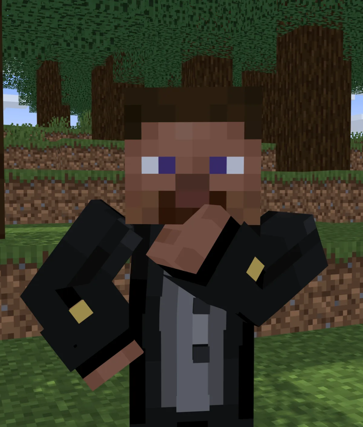 Minecraft Steve thinking